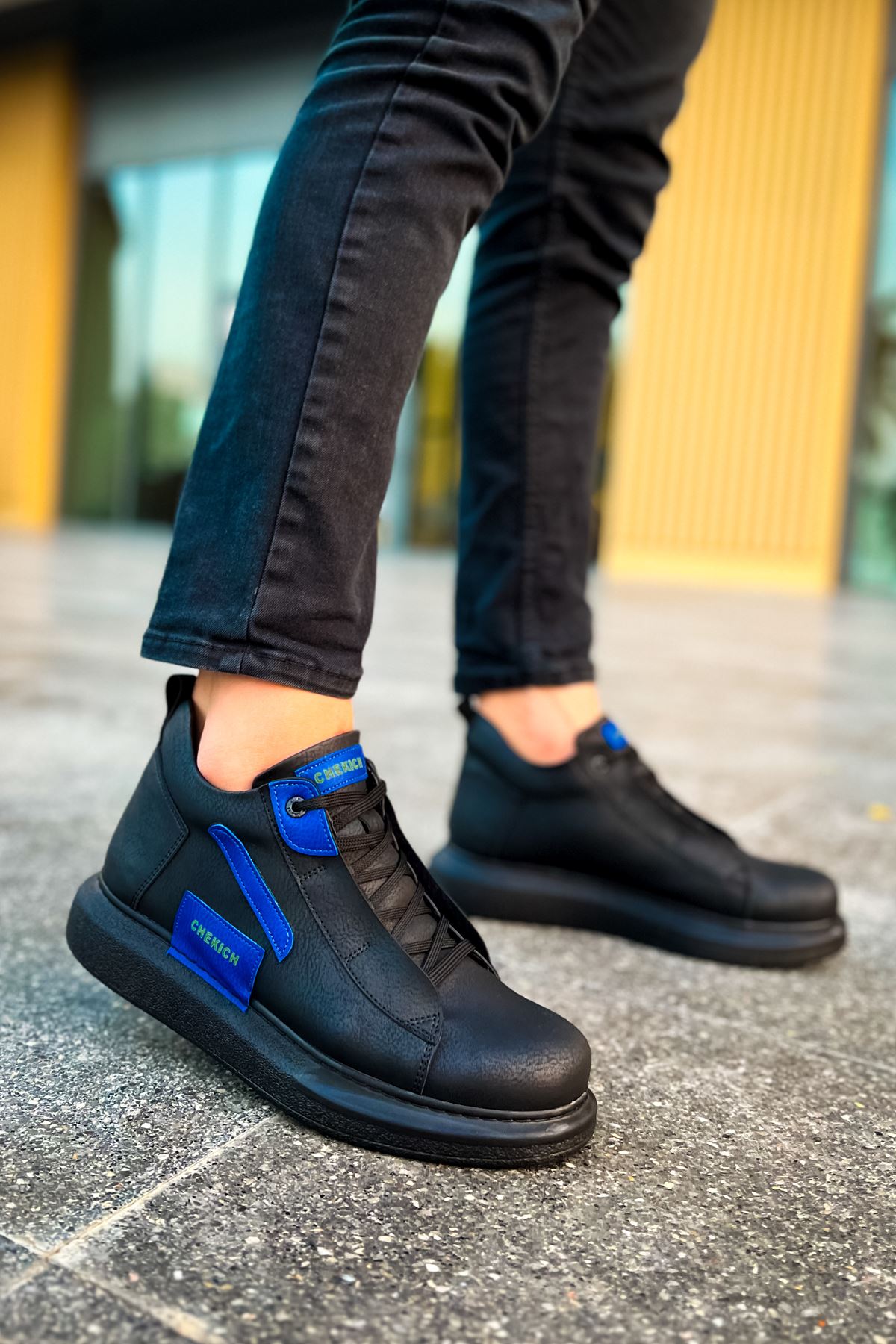 CH131 men's shoes sneakers Garni ST BLACK/SAX BLUE - STREETMODE ™