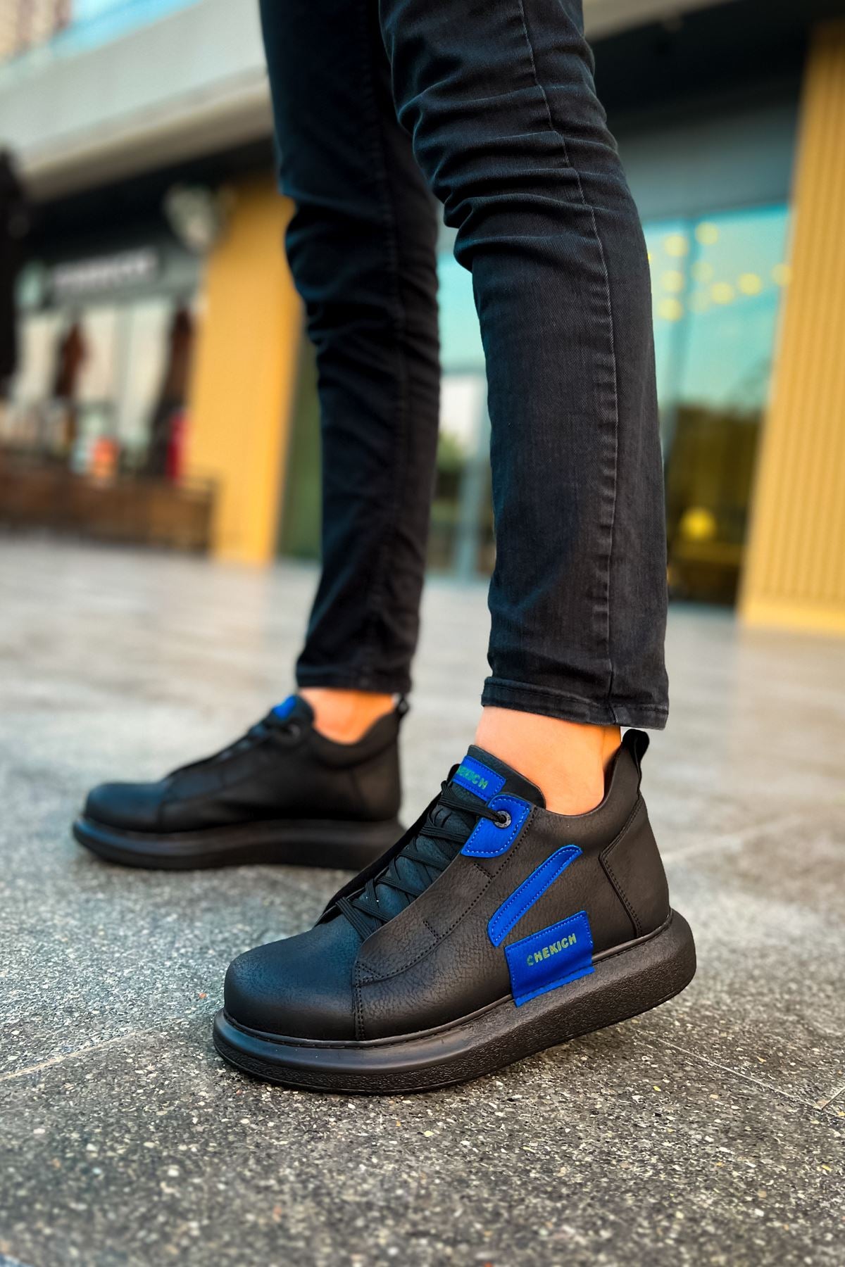 CH131 men's shoes sneakers Garni ST BLACK/SAX BLUE - STREETMODE ™
