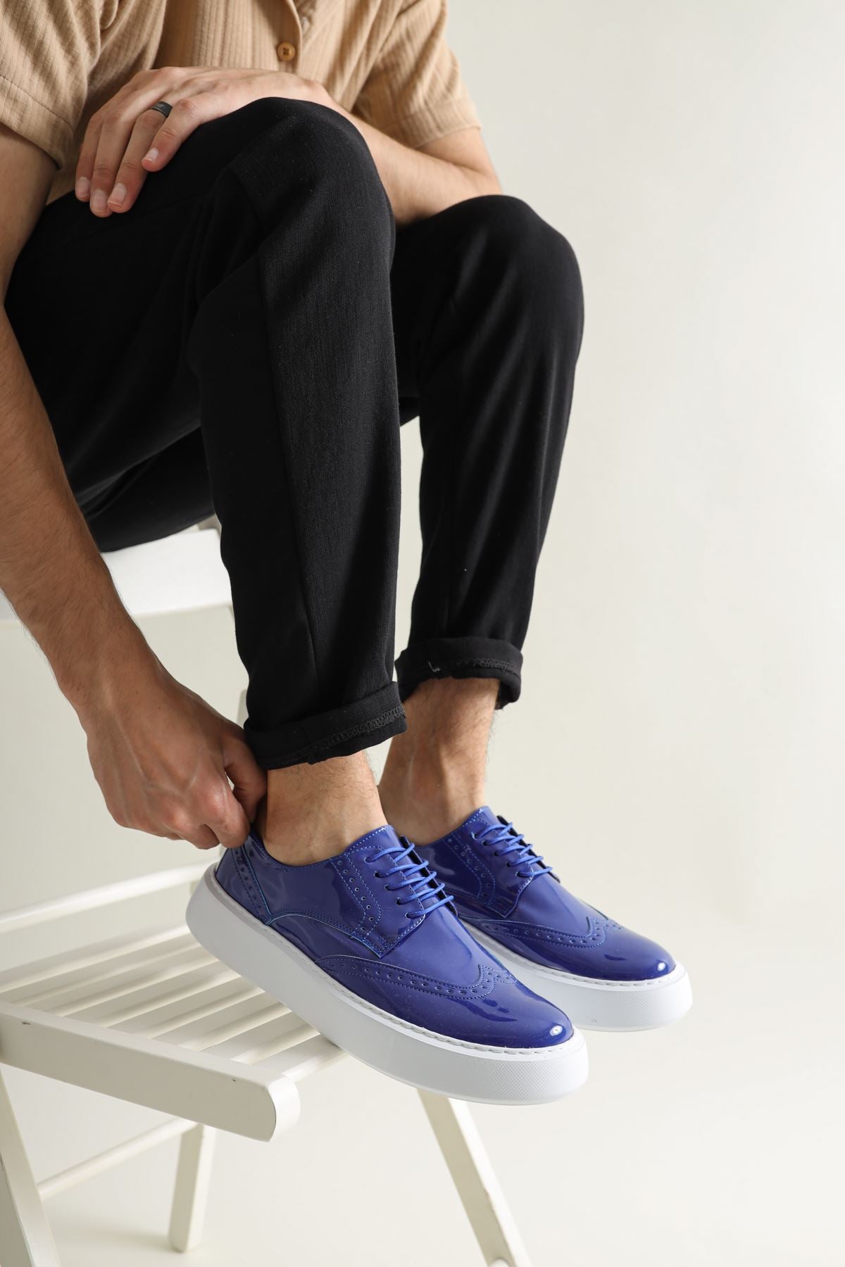 CH149 BT Patent Leather Men's Sneaker Casual Shoes - STREETMODE ™