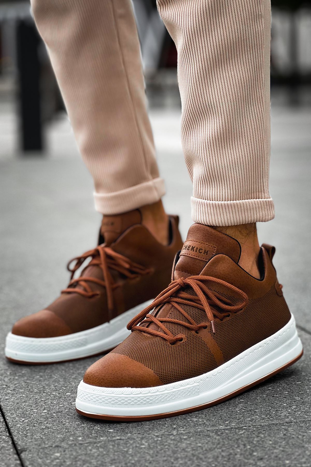 CH219 CBT Laser Men's sneakers Shoes Brown - STREETMODE ™