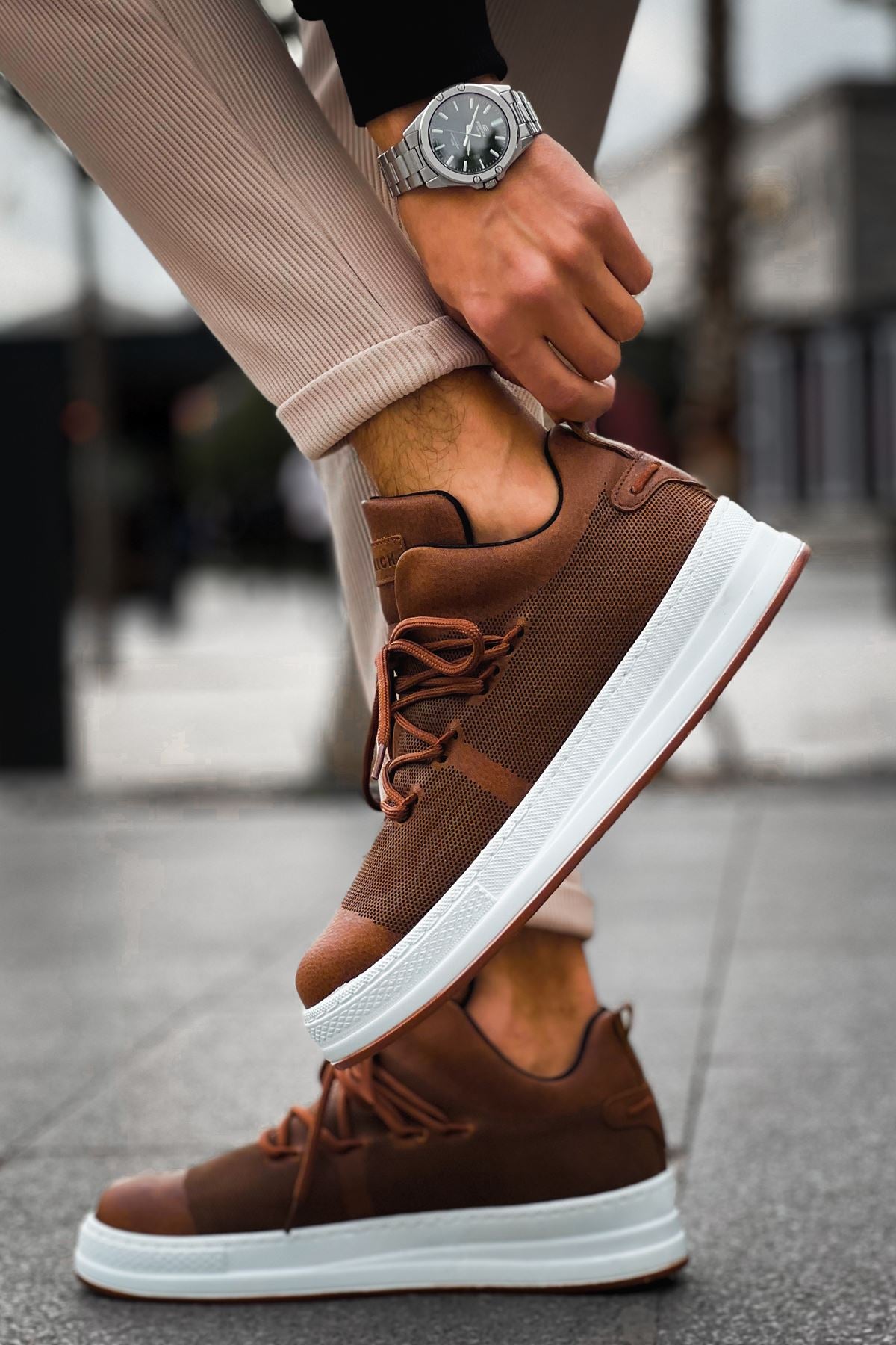 CH219 CBT Laser Men's sneakers Shoes Brown - STREETMODE ™