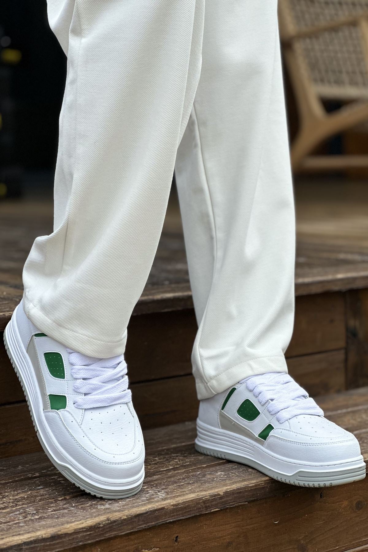 CH2410 CBT Avax Men's Sports Shoes WHITE/GREEN - STREETMODE ™