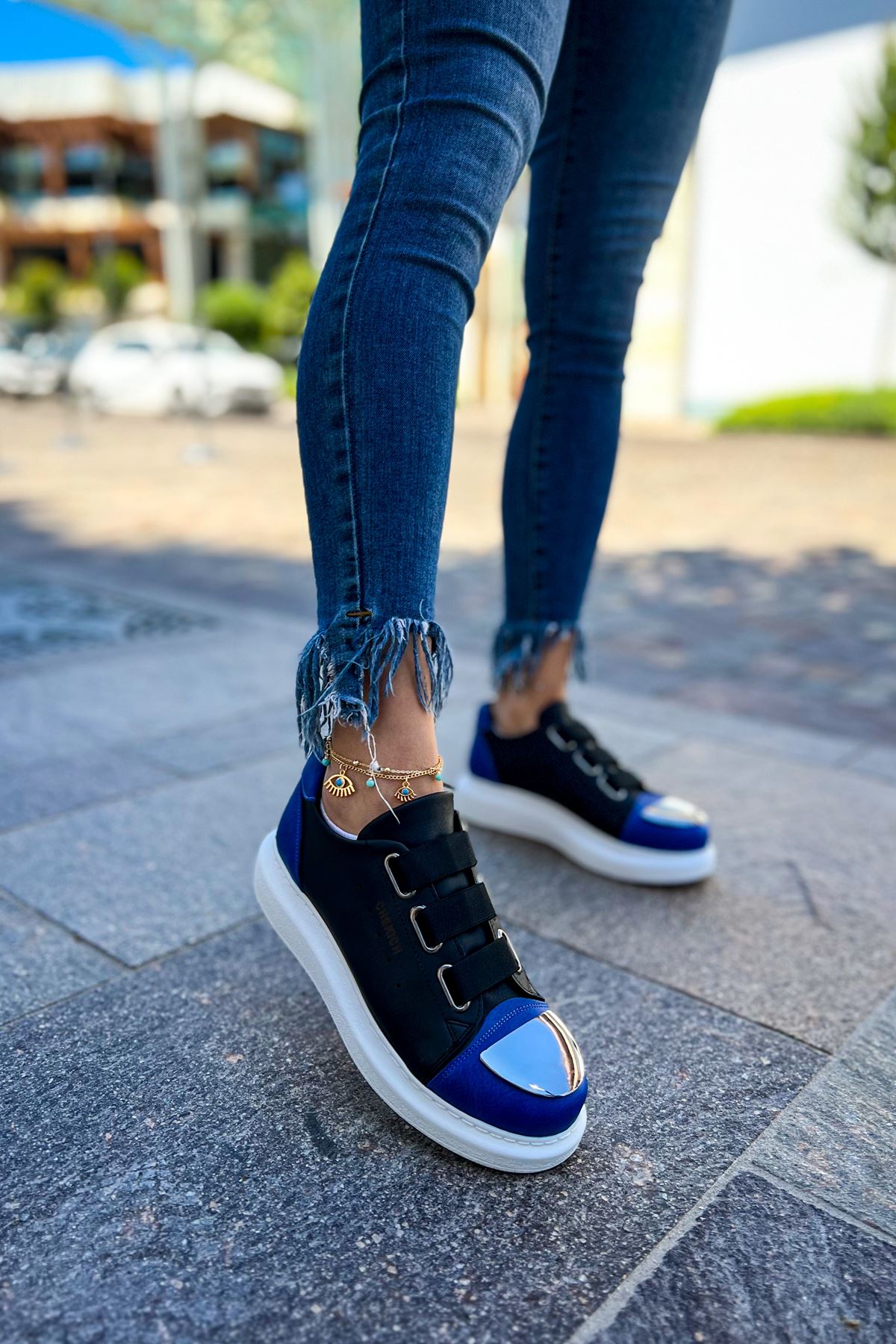 CH251 GBT Mirror Furry Women's Shoes BLACK/SAX BLUE - STREETMODE ™