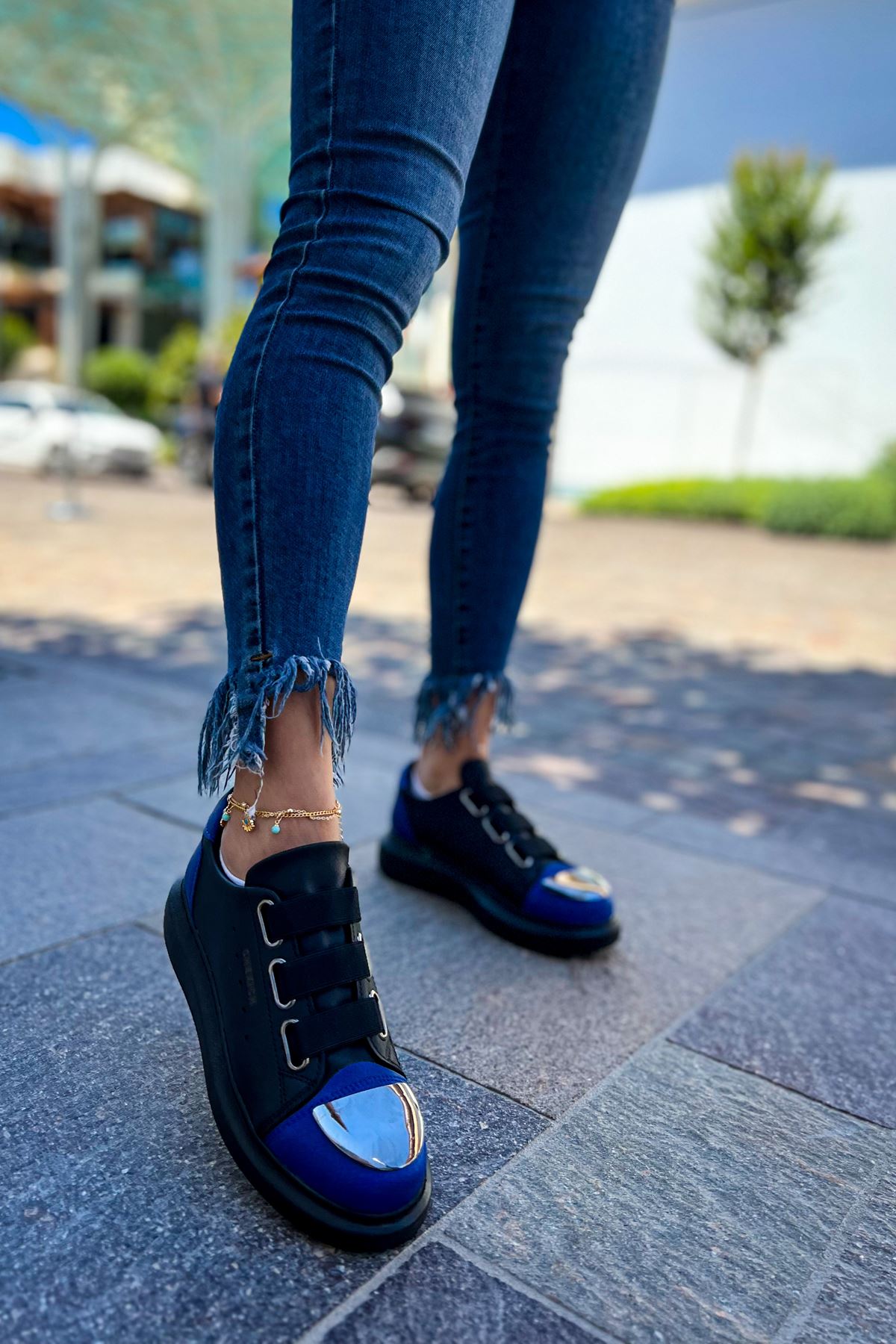 CH251 GST Mirror Furry Women's Shoes BLACK/SAX BLUE - STREET MODE ™