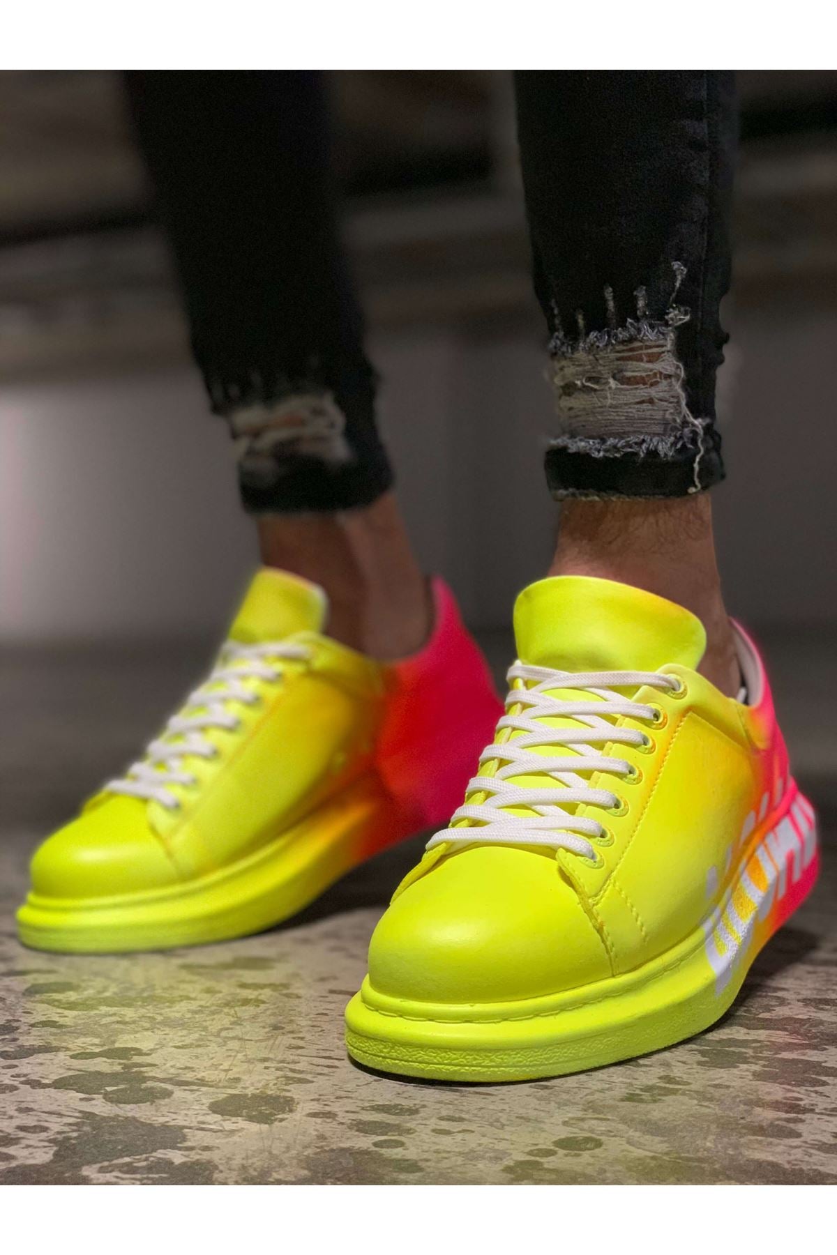 CH254 BT Yellow / Orange Men's Unisex Sneakers - STREETMODE ™