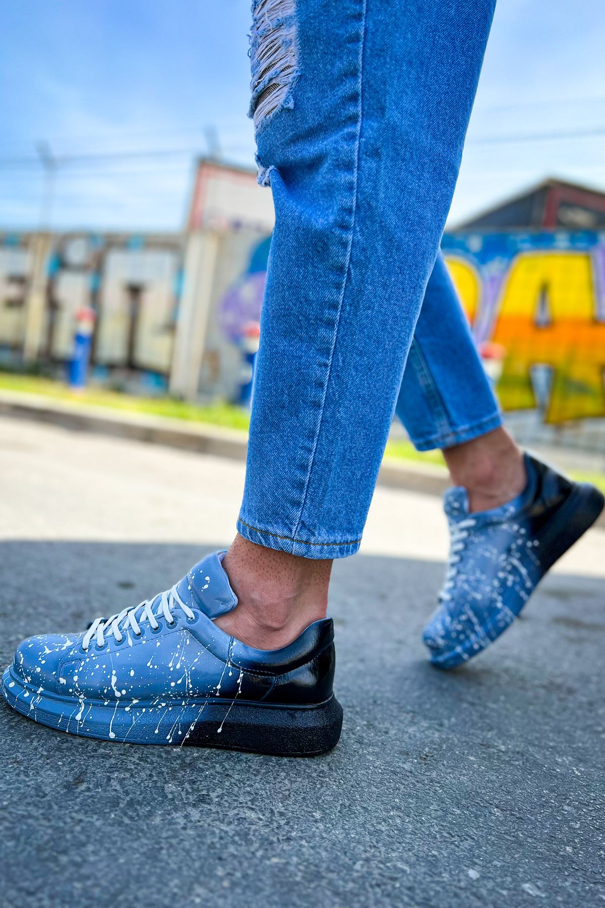 CH254 Men's Sneakers Shoes Gray / Black Splush - STREETMODE ™