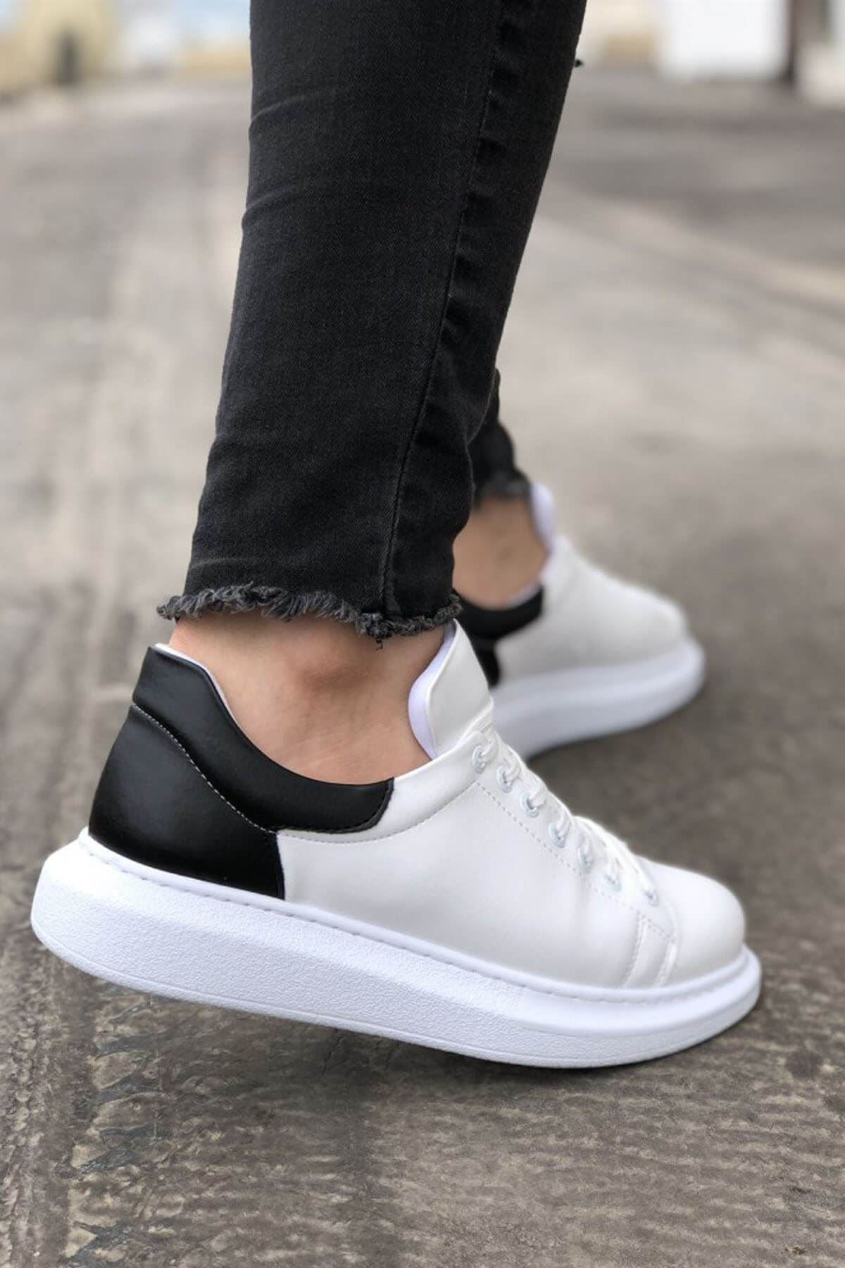 CH256 Men's Unisex White-Black Casual Sneaker Sports Shoes - STREETMODE ™
