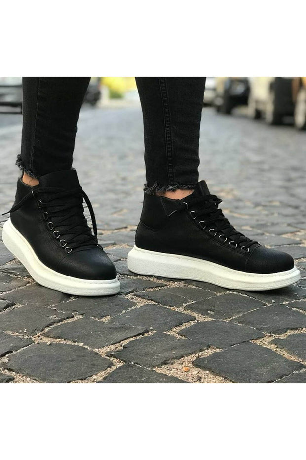 Black Mid Top Sneaker CH258