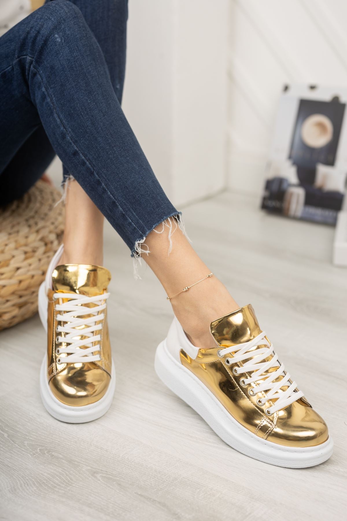 CH259 ABT Specchio Women's Shoes GOLD/WHITE - STREETMODE ™