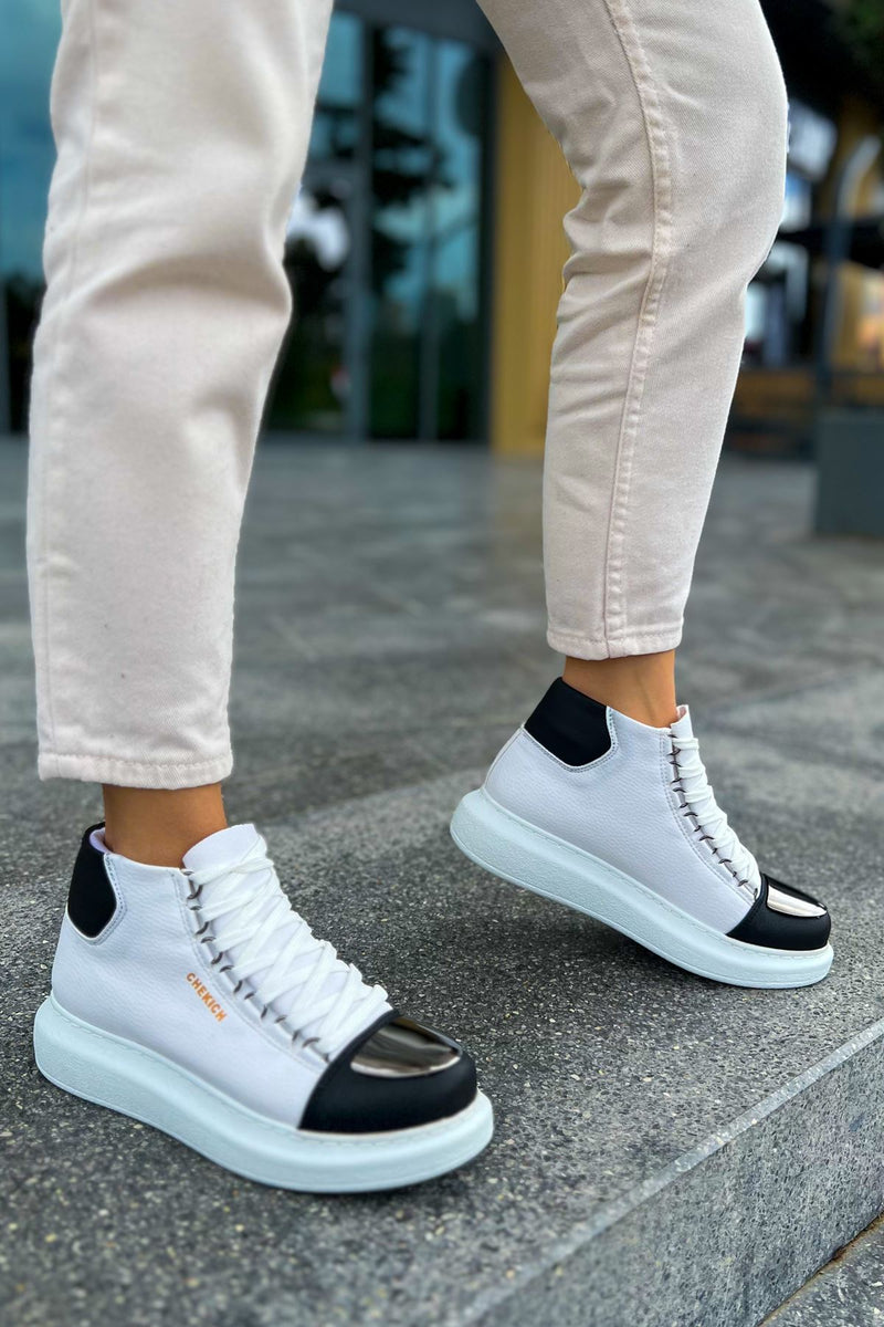 CH267 GBT Roma Mirror Women's Boots WHITE/BLACK - STREETMODE ™