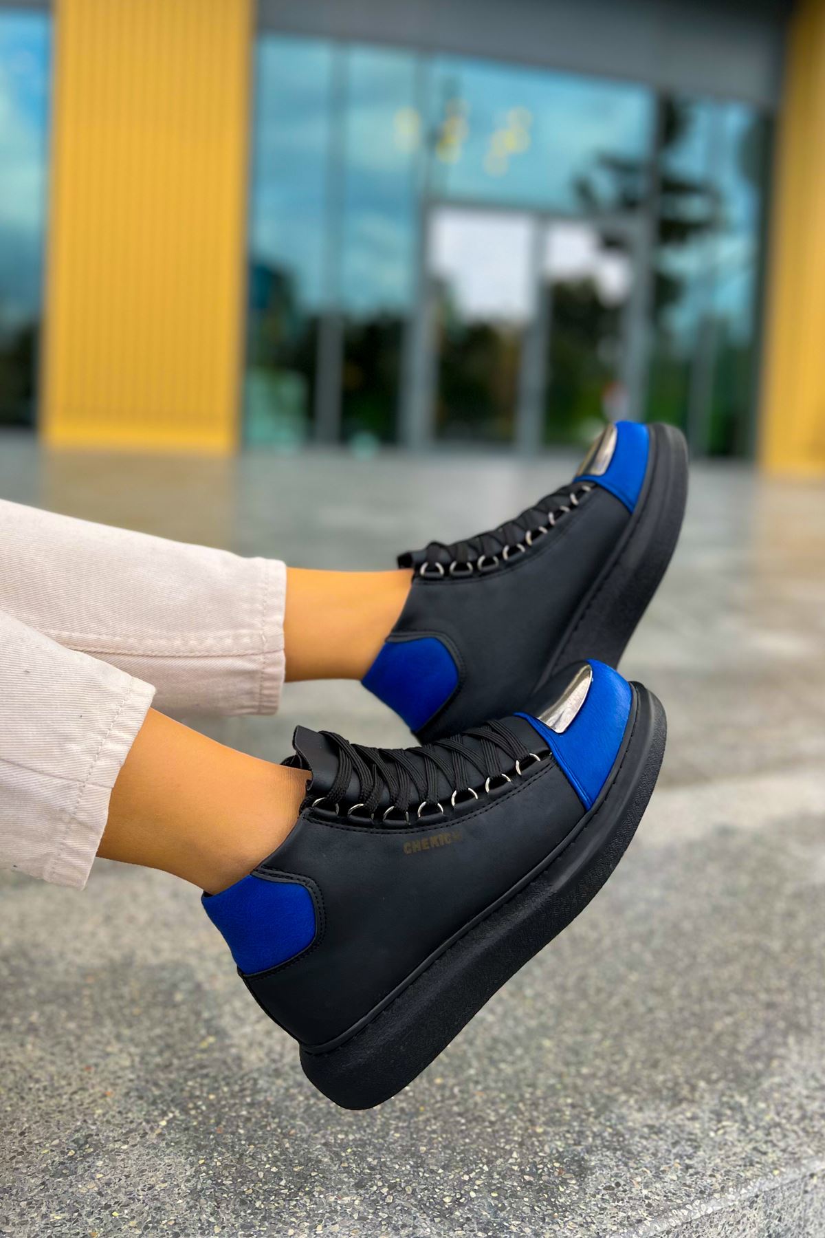 CH267 GST Roma Mirror Women's Boots BLACK/SAX BLUE - STREETMODE ™