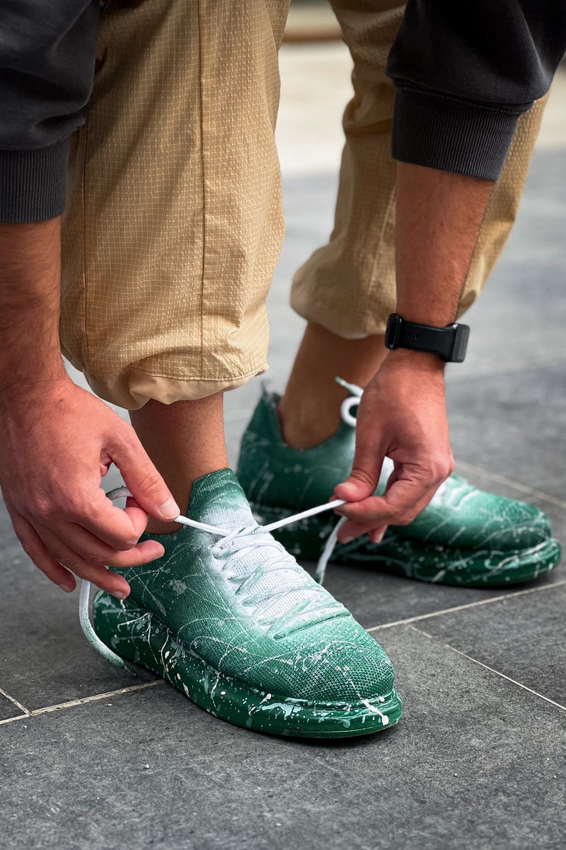CH307 Colorful Tricot Men's Shoes Green Splush - STREETMODE ™