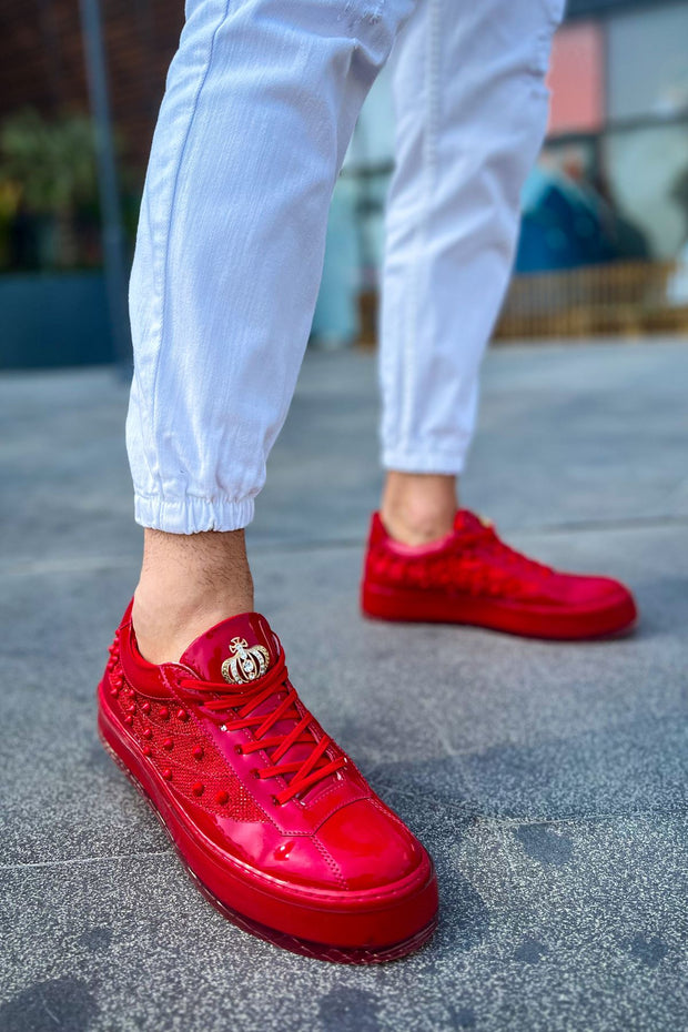 Louis Vuitton Sneakers: Red  Louis vuitton men shoes, Red