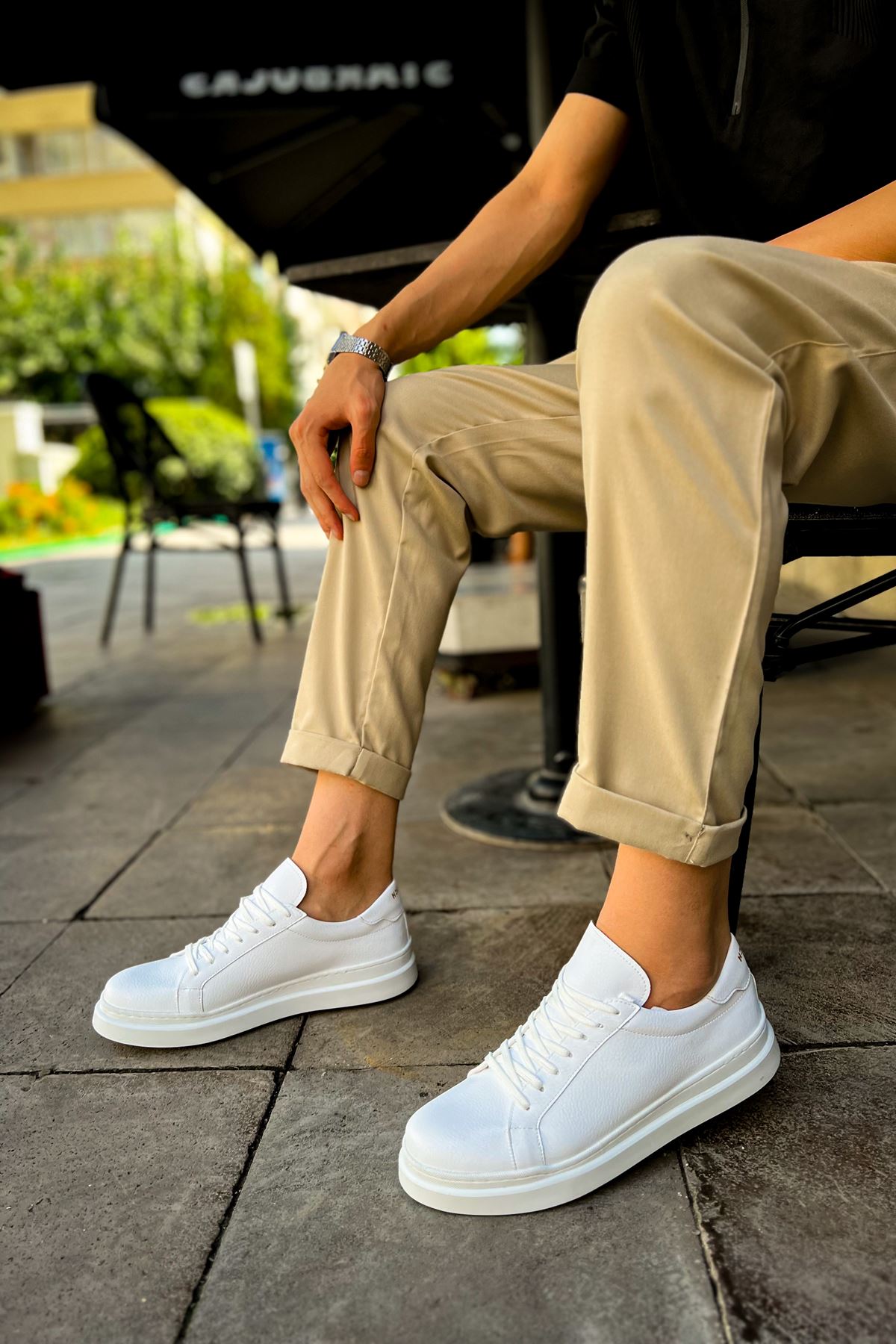 CH979 Santoni CRT Sport Men's Sneakers Shoes WHITE - STREETMODE ™