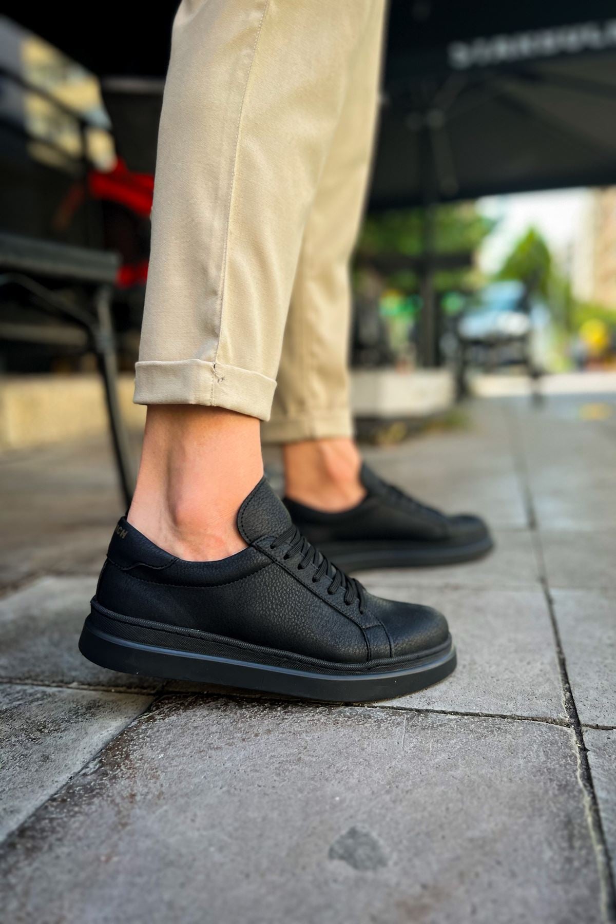 CH979 Santoni CRT Sport Men's Sneakers Shoes BLACK - STREETMODE ™