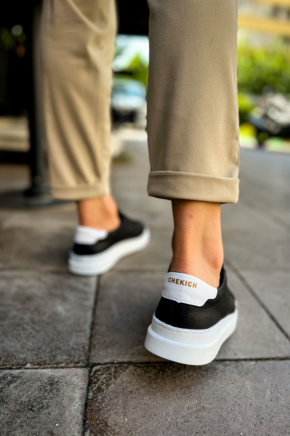 CH979 Santoni GBT Sport Men's Sneakers Shoes BLACK/WHITE - STREETMODE ™