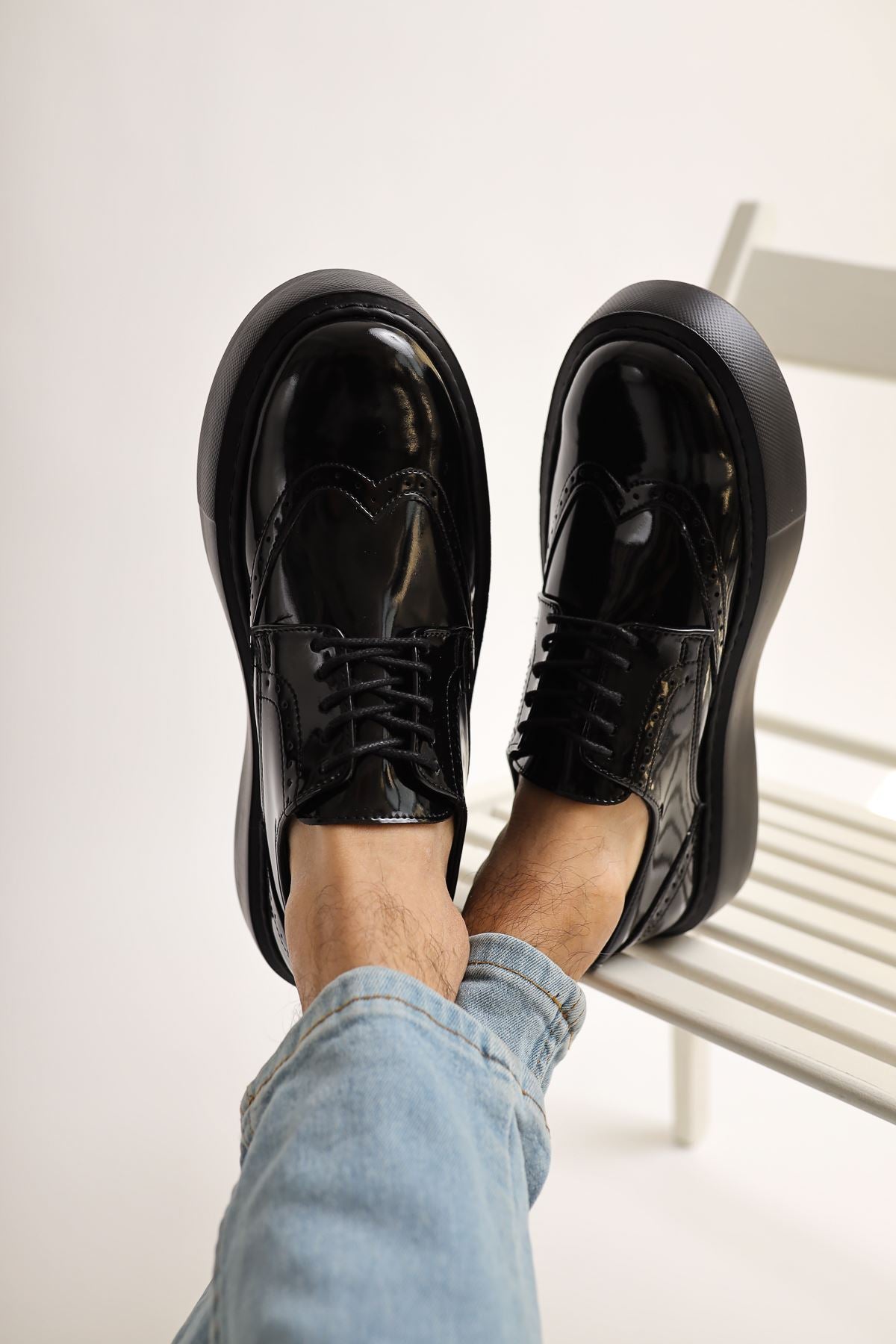 CH149 ST Patent Leather Men's Shoes BLACK - STREETMODE ™