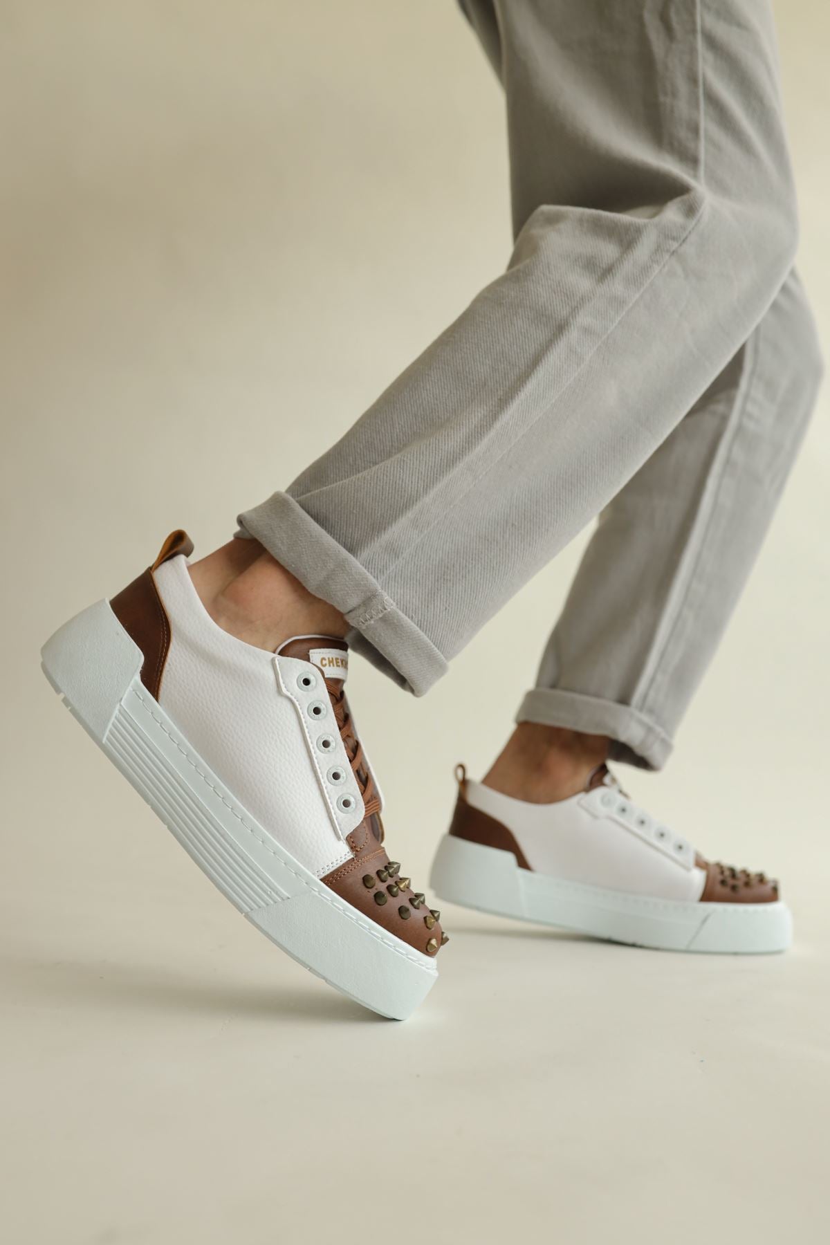 CH169 BT Men's Shoes WHITE/TAN - STREETMODE ™