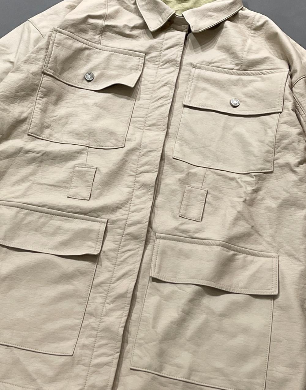 Men's Multi-Pocket Leather Below Waist Coat Jacket - STREETMODE ™