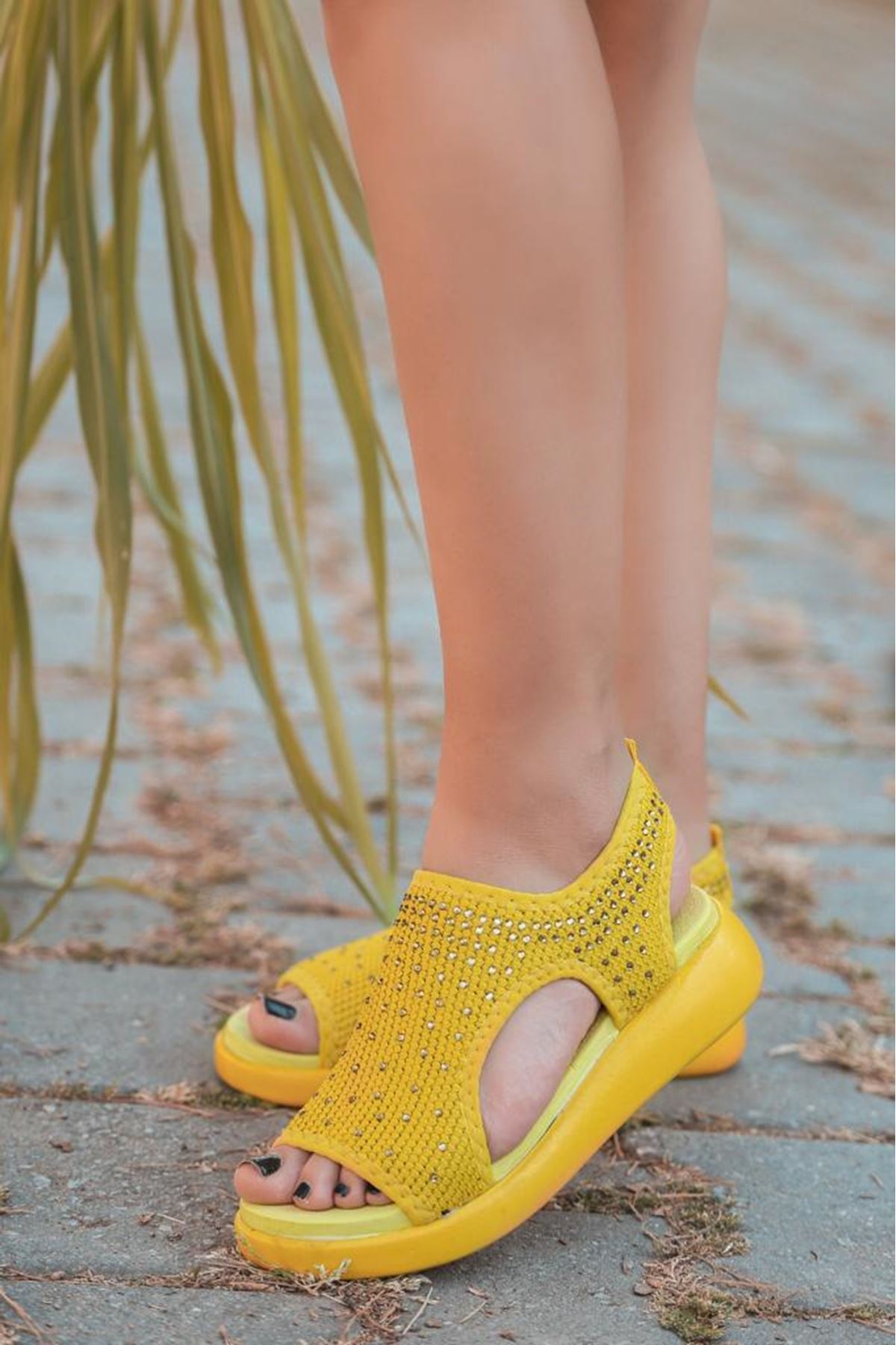 Women's Cosmos Yellow Stone Sandals - STREET MODE ™