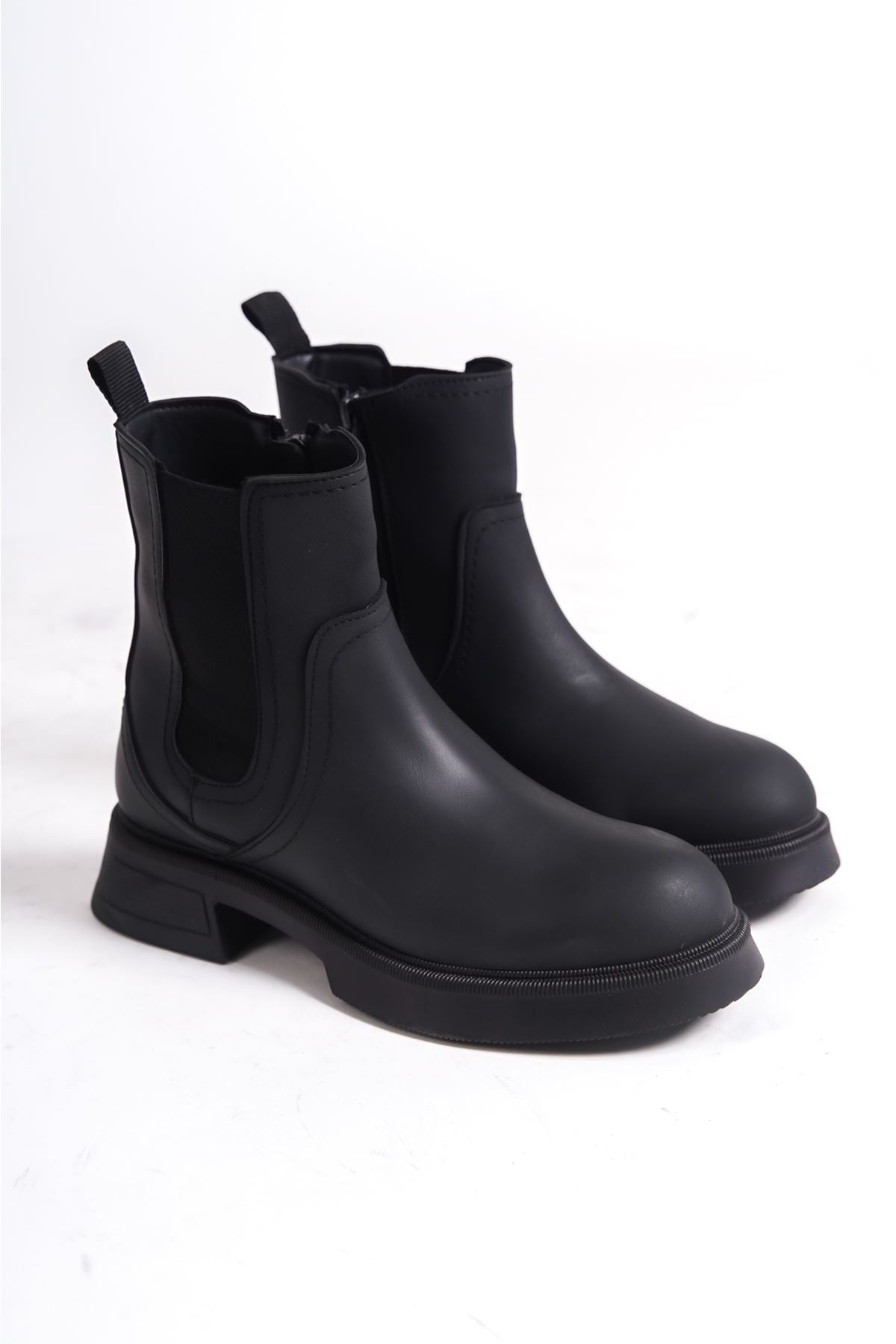 Dalpa Black Women's Boots with Elastic Sides