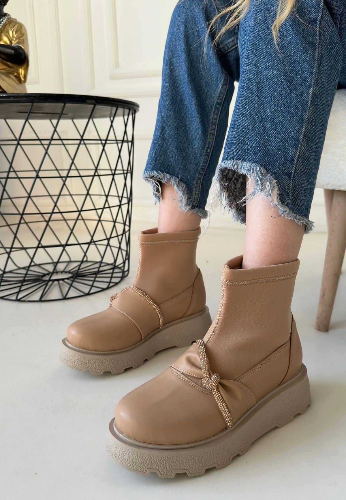 Women's Nude Skin High Heel Boots - STREETMODE ™