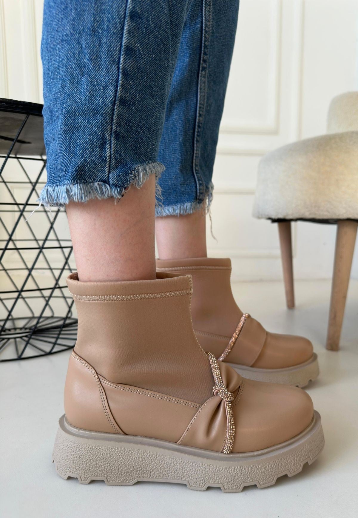 Women's Nude Skin High Heel Boots - STREETMODE ™