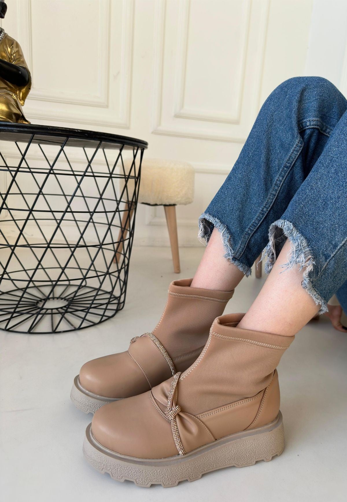 Women's Nude Skin High Heel Boots - STREETMODE ™