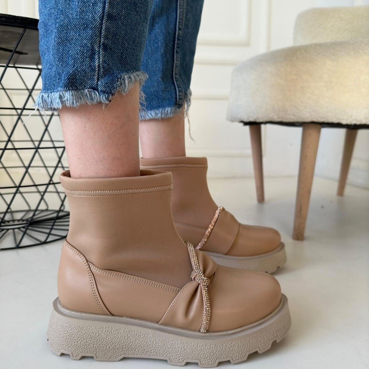 Women's Nude Skin High Heel Boots - STREETMODE ™