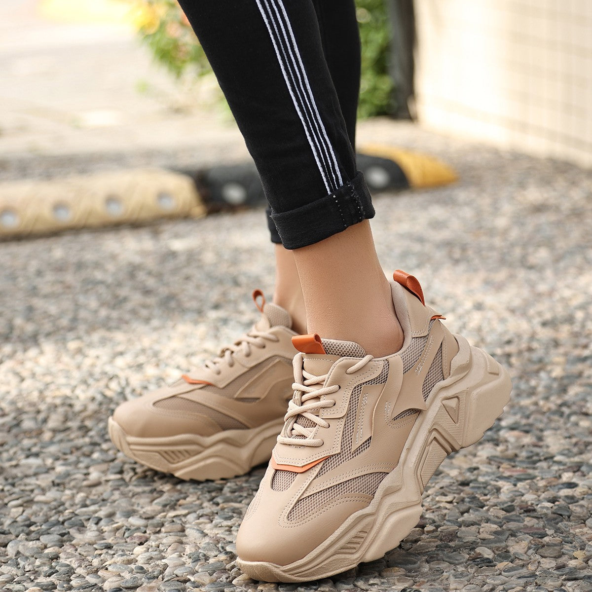 Women's Nude Skin Lace-Up Sports Shoes - STREETMODE ™