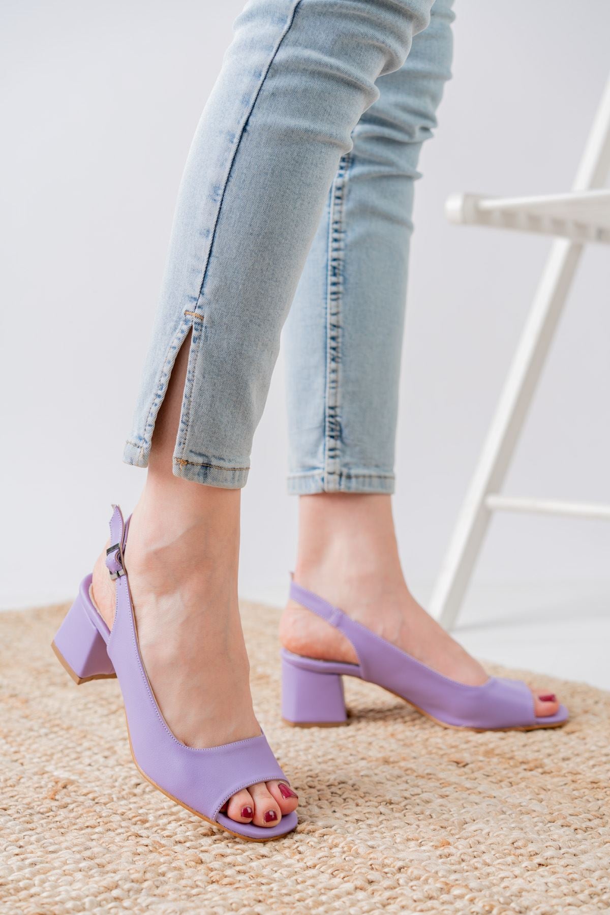 Eriola Lilac Skin Detail Low Heel Women's Shoes - STREET MODE ™