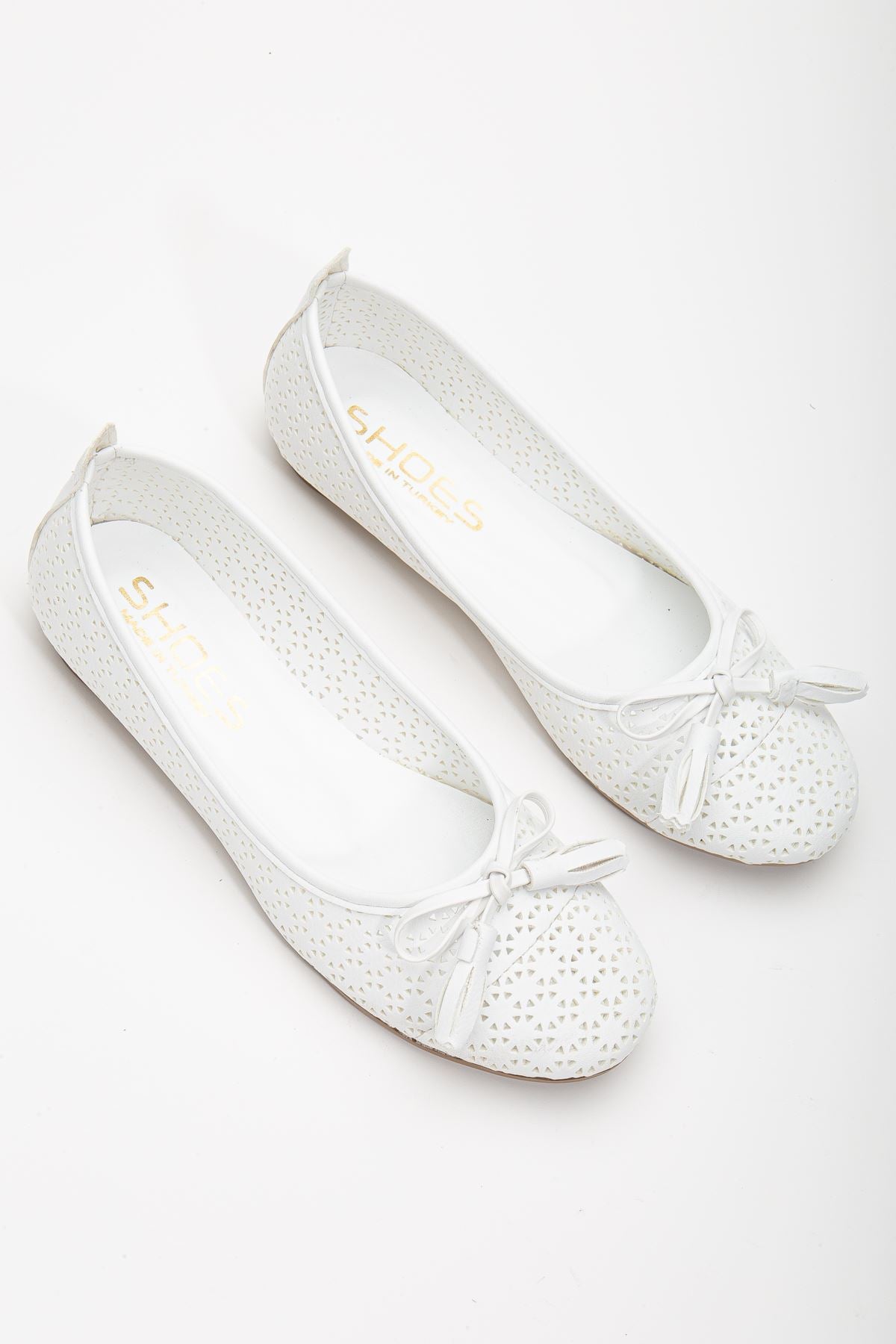 Fathie White Skin Women's Ballerinas