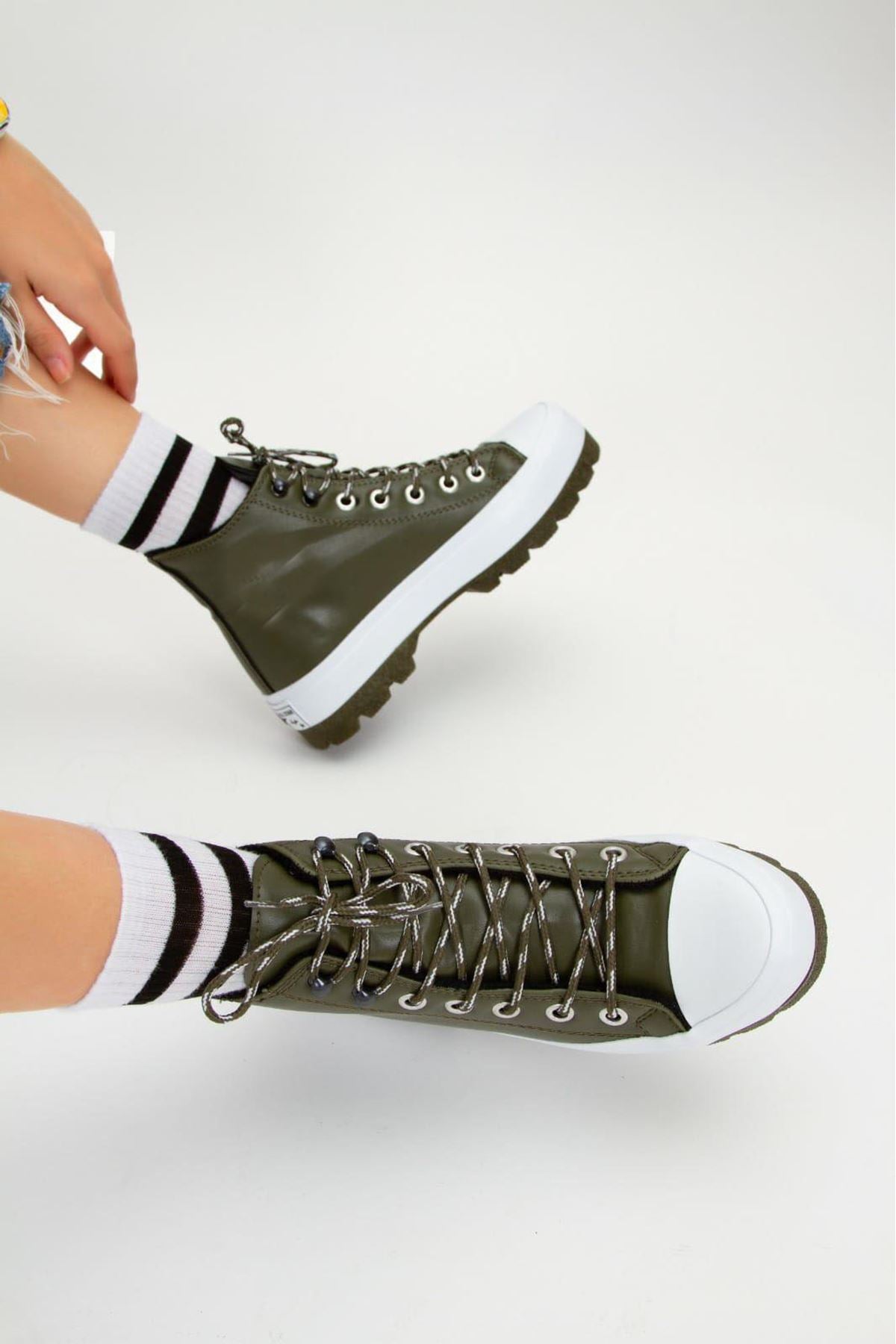 Feris Khaki Luxury Women's Sports Boots - STREET MODE ™