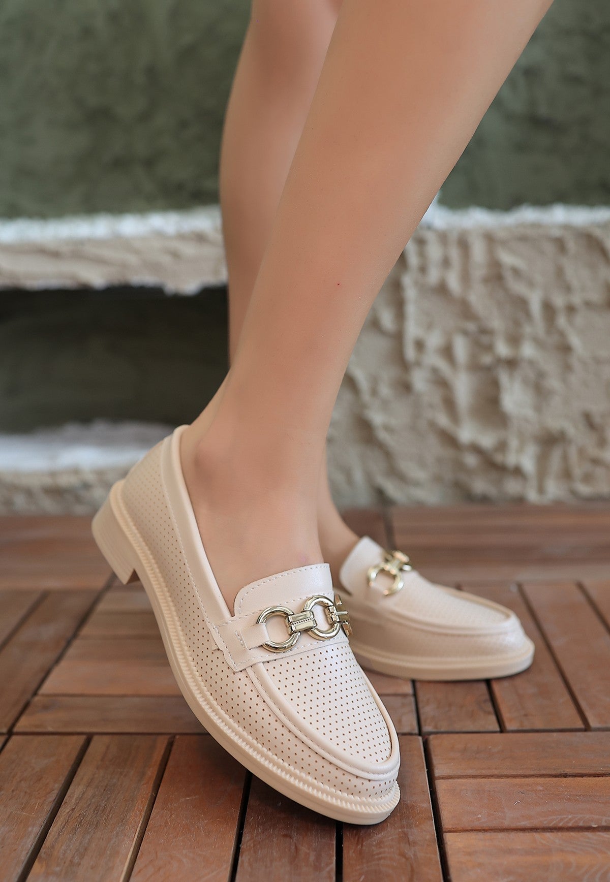 Women's Beige Skin Ballerina Shoes