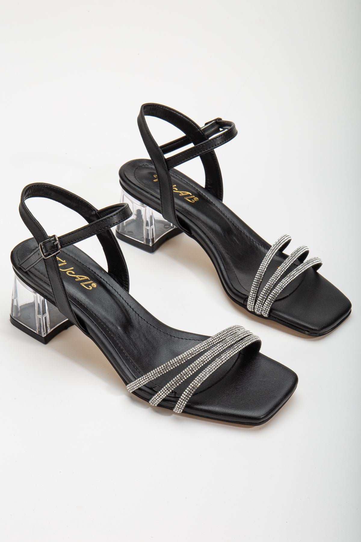 Women's Gerdh Black Stone Skin Low Heeled Shoes - STREETMODE ™