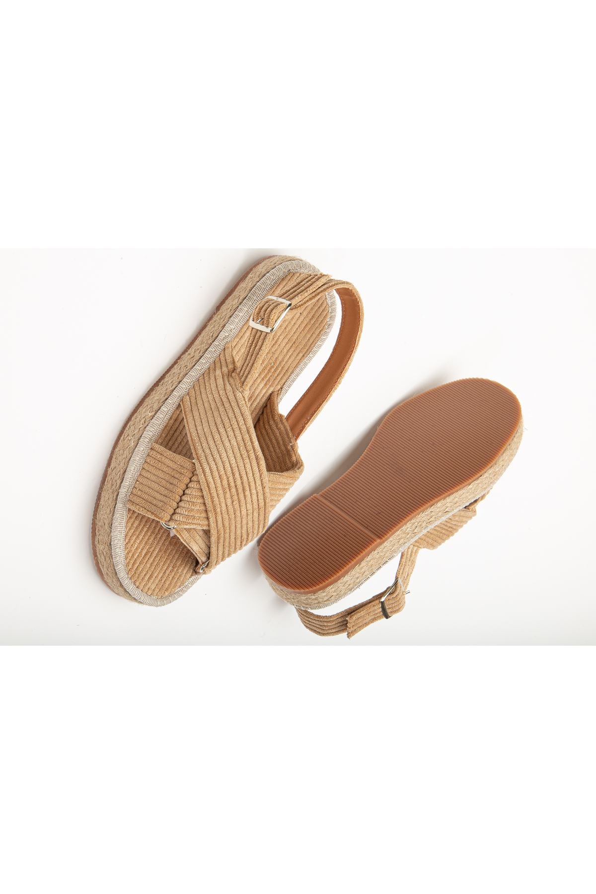 Women's Glara Nude Velvet Wicker Detailed Espadrille - STREETMODE ™