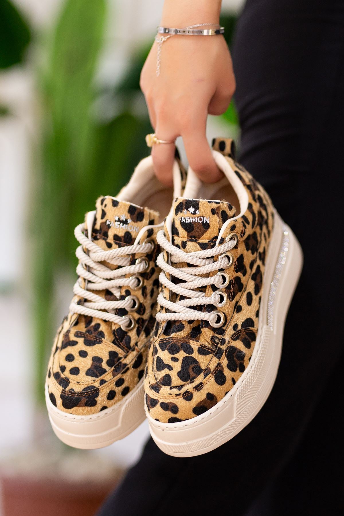 Women's Leopard Hidden Heel Sneakers