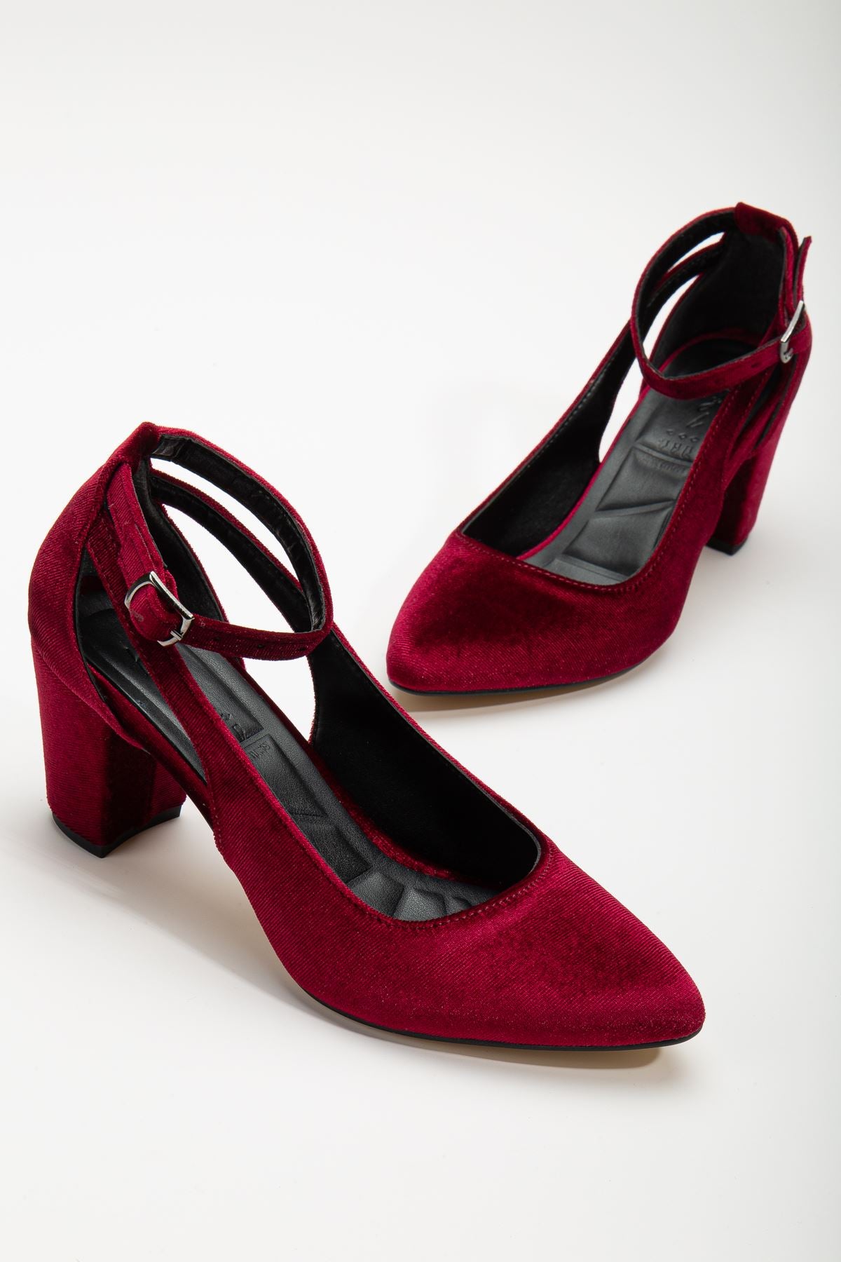 Hero Heeled Claret Red Velvet Women's Shoes - STREETMODE ™