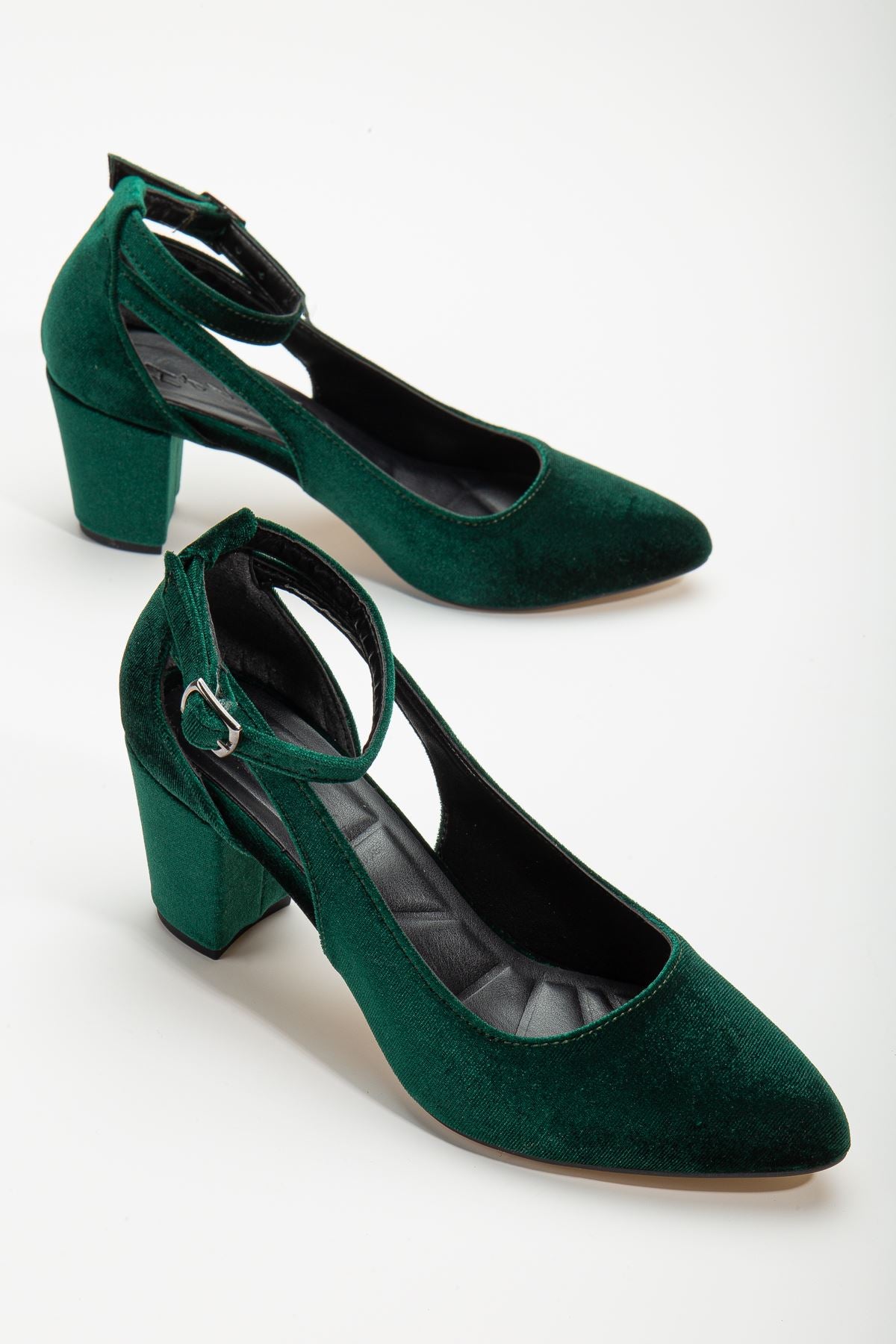 Hero Heeled Khaki Velvet Women's Shoes - STREETMODE ™