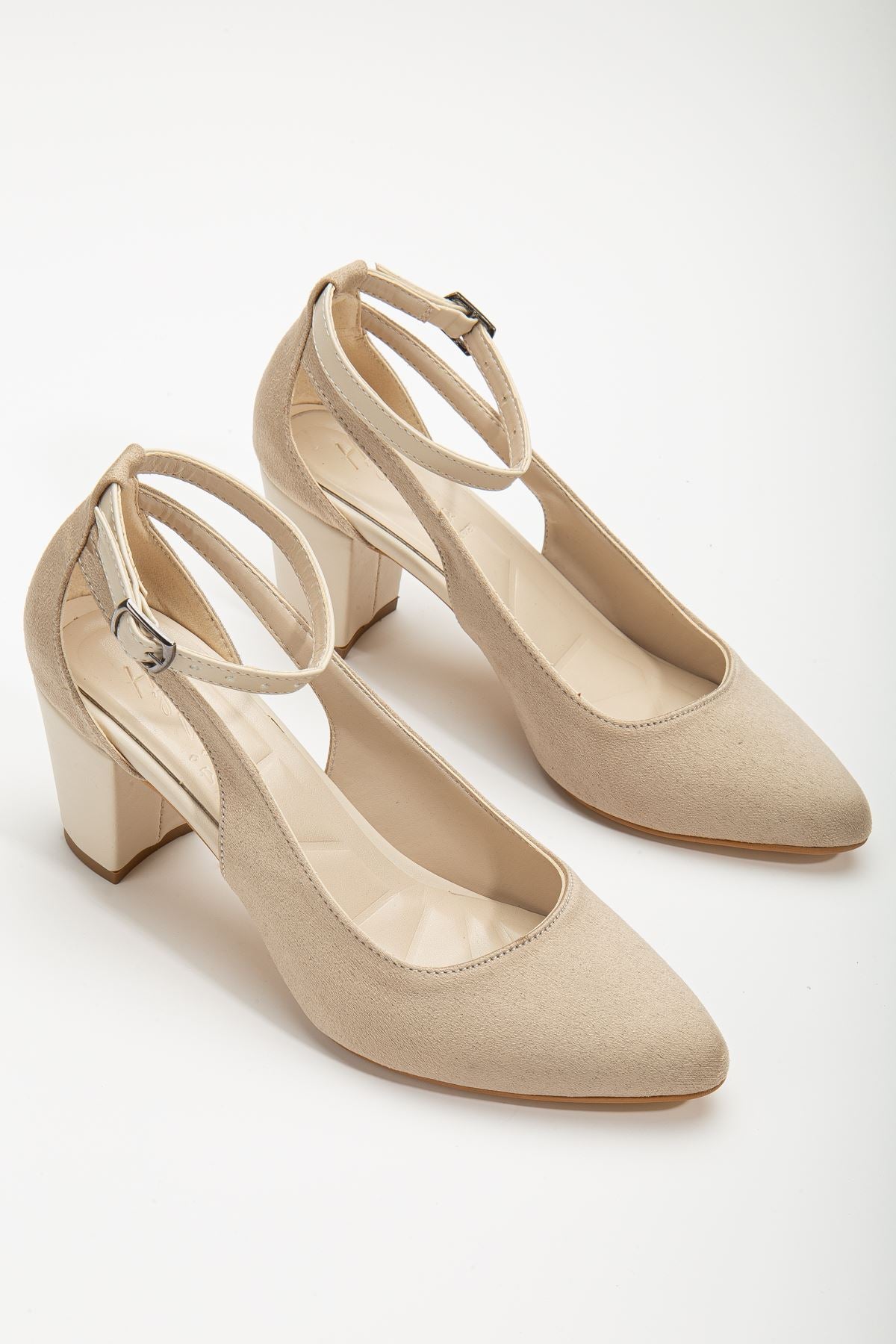 Hero Heeled Cream Suede Women's Shoes - STREETMODE ™