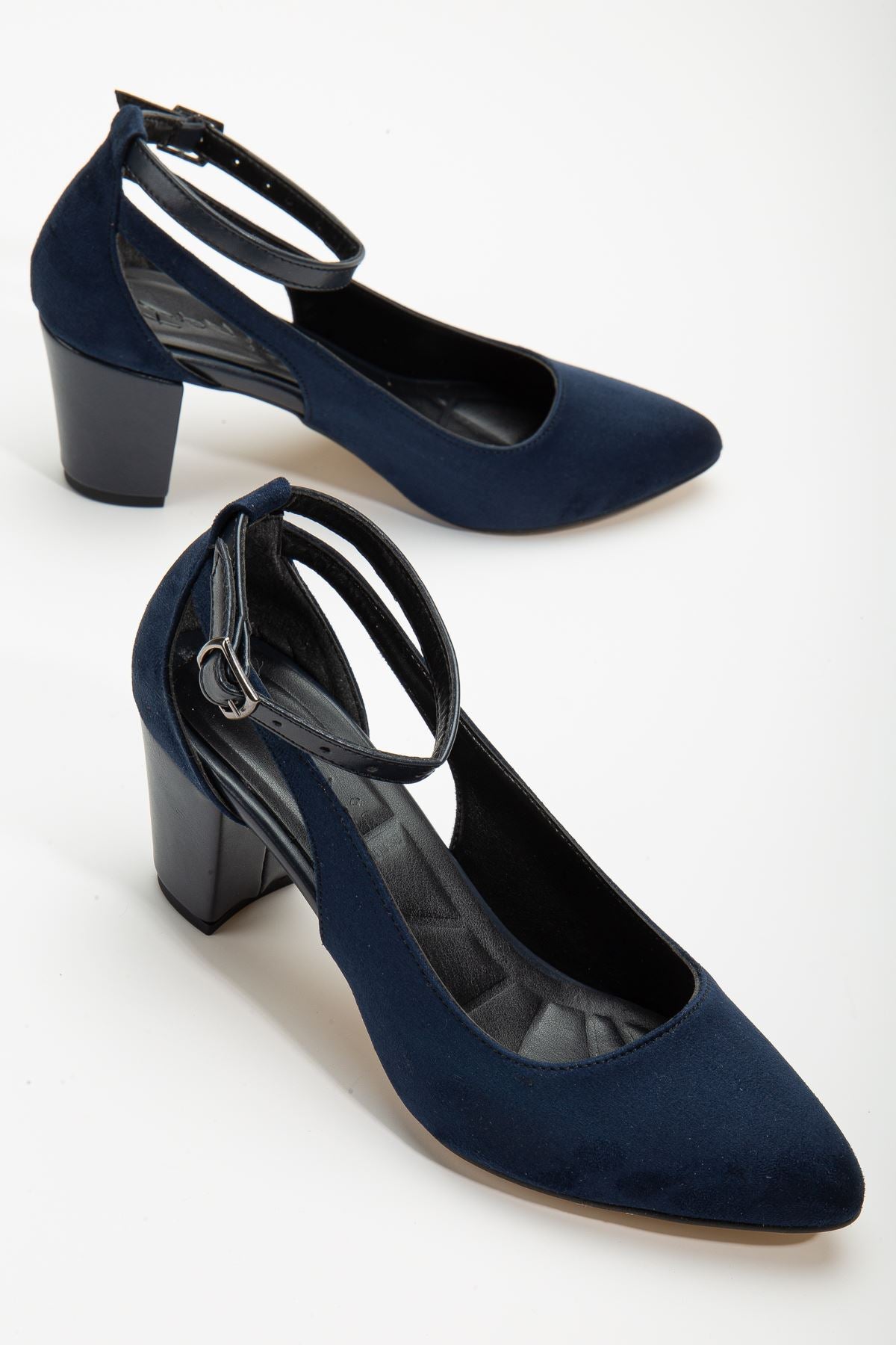 Hero Heeled Navy Blue Suede Women's Shoes - STREETMODE ™