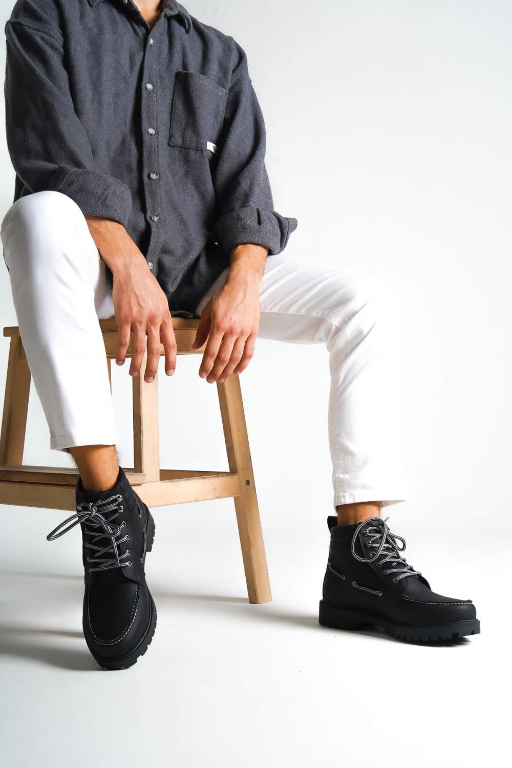 High-Sole Shoes B-020 Black (Black Sole)