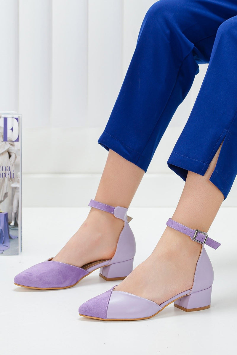 Women's Holly Lilac Skin-Suede Heeled Shoes - STREETMODE ™