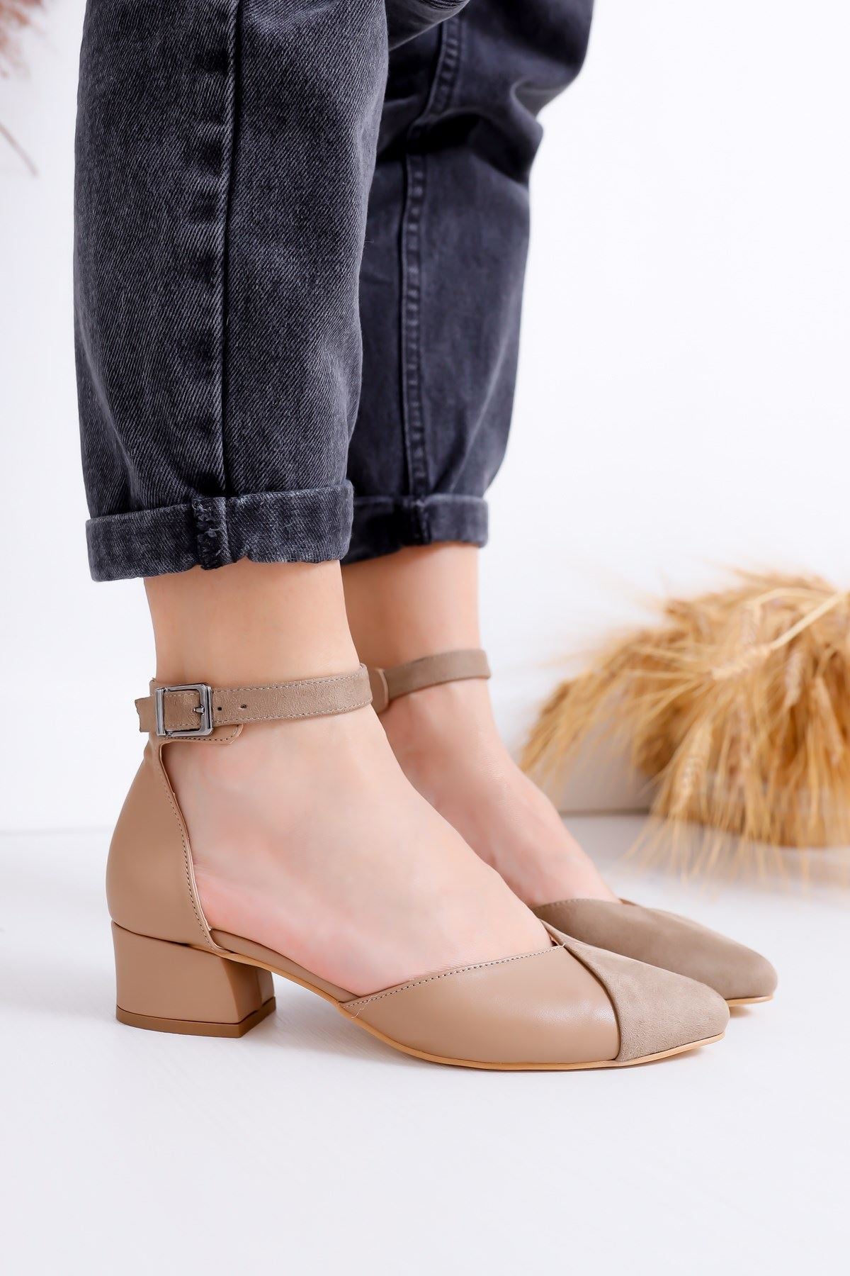 Women's Holly Heels Mink Skin-Suede Shoes - STREETMODE ™