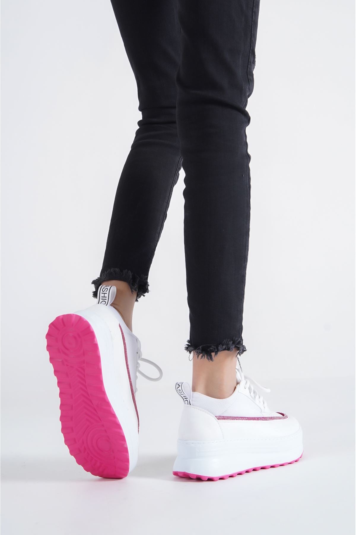 JASMIN pink white Sneakers Shoes - STREET MODE ™