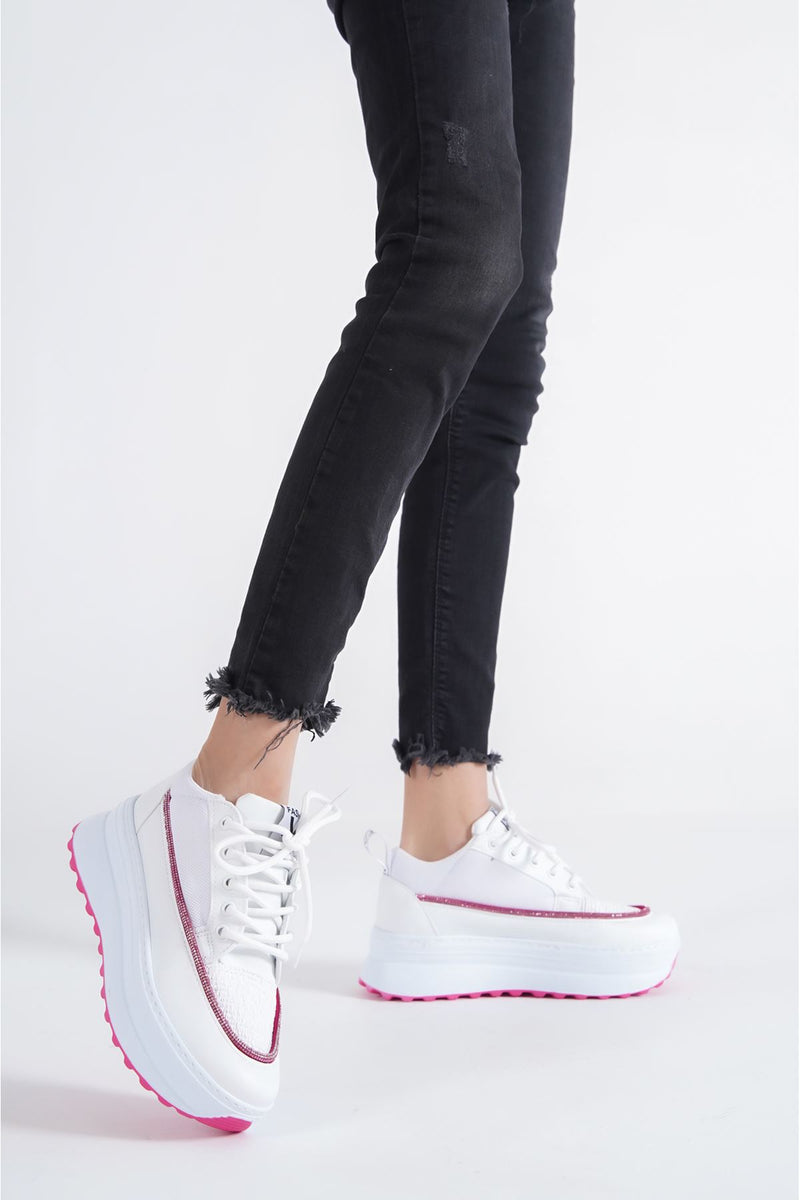 JASMIN pink white Sneakers Shoes - STREETMODE ™