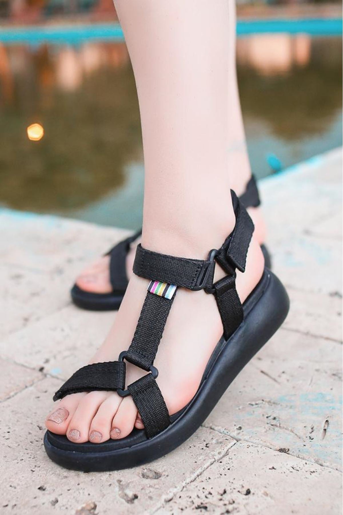 Women's Jeff Black Velcro Sandals - STREET MODE ™
