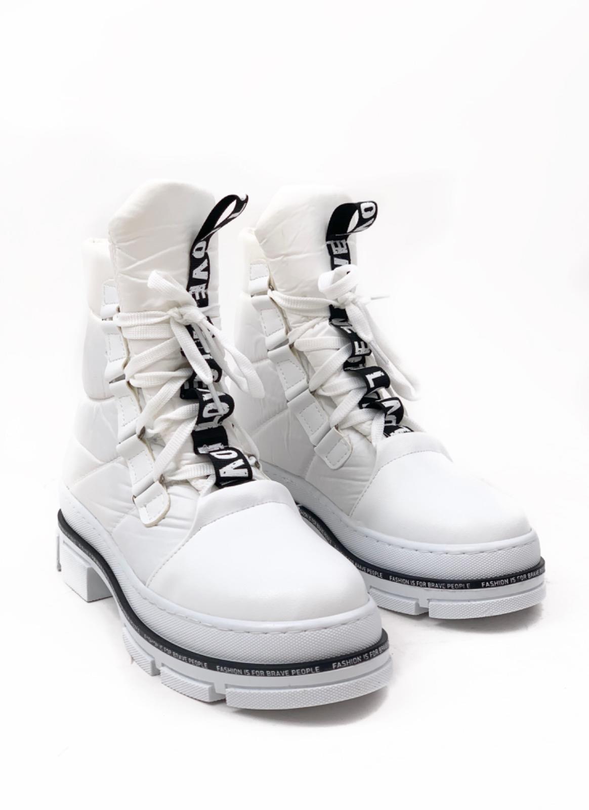 Women's White Thermopra Parachute Fabric Snow Boots - STREETMODE ™