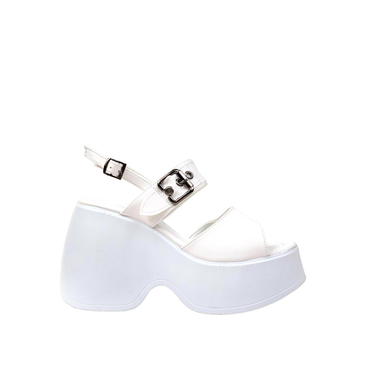 Women's Dagna White Buckle High Heel Sandals 10cm - STREETMODE ™