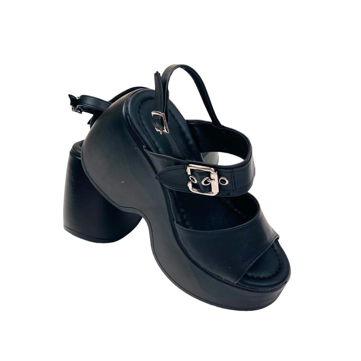 Women's Dagna Black Buckle High Heel Sandals 10cm - STREETMODE ™